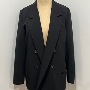 Aqua Women's Jacket Blazer Double Breasted Black - Small Estimate 2-4 Excellent